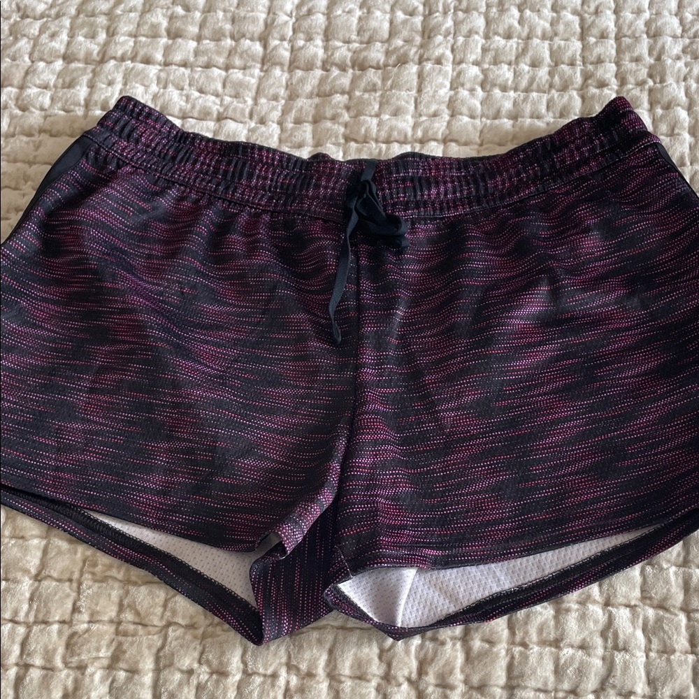 Reebok Women's Black and Pink Athletic Shorts
